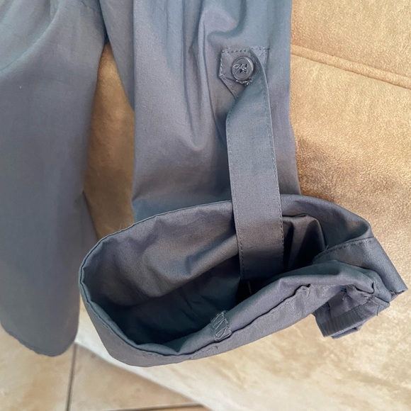 Spense long sleeve button down grey shirt with roll up button sleeve - Picture 7 of 9